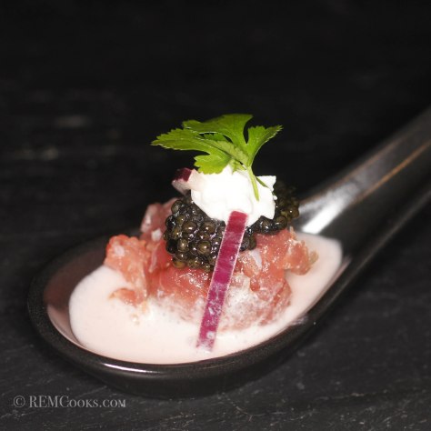Tuna Tartare with Coconut Yuzu Kosho and Coconut Leche de Tigre