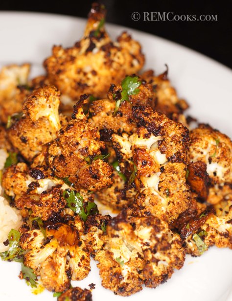 Roasted Cauliflower with Red Chile, Cilantro & Lime