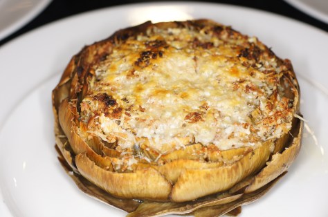 Stuffed Artichokes served