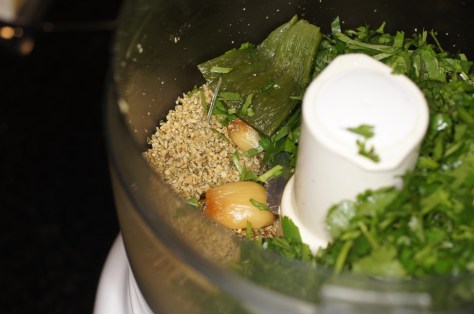 Add chiles, cilantro, etc