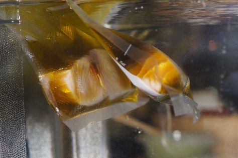 Cook sous vide at 59C/138F for 12 minutes