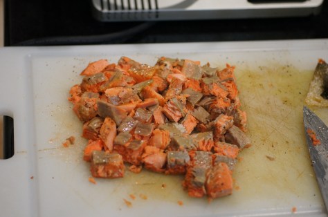 Remove skin and cut into chunks