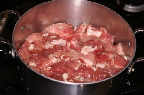 Put pork in pot 2 layers deep