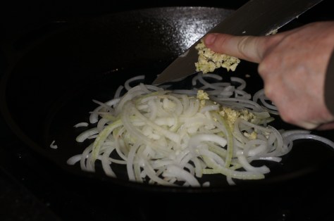Add onion and garlic