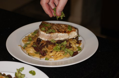 Sprinkle with chopped basil