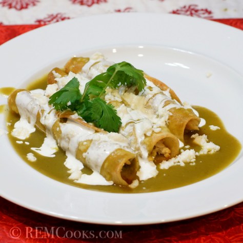 Baby Lady's Crispy Green Enchiladas
