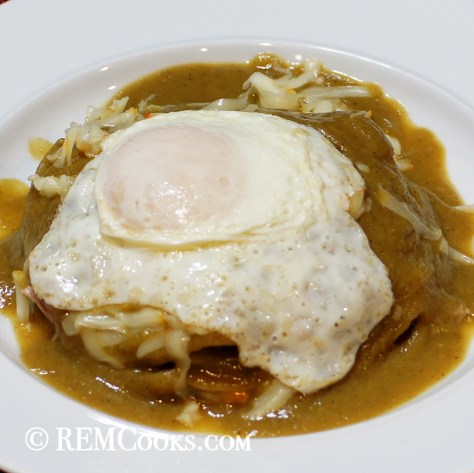 Green Chile Enchilada Montadas